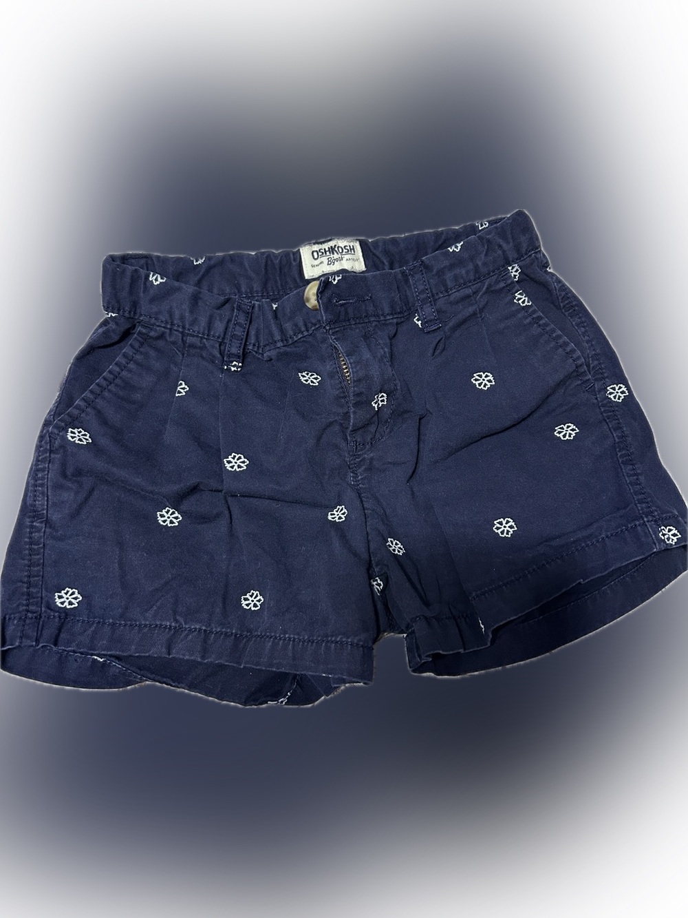 OshKosh B'gosh Navy Embroidered Floral Girls' Shorts